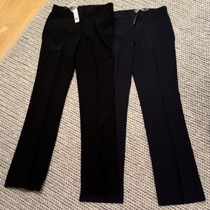 Theory Black and Deep Navy Straight Leg Pants